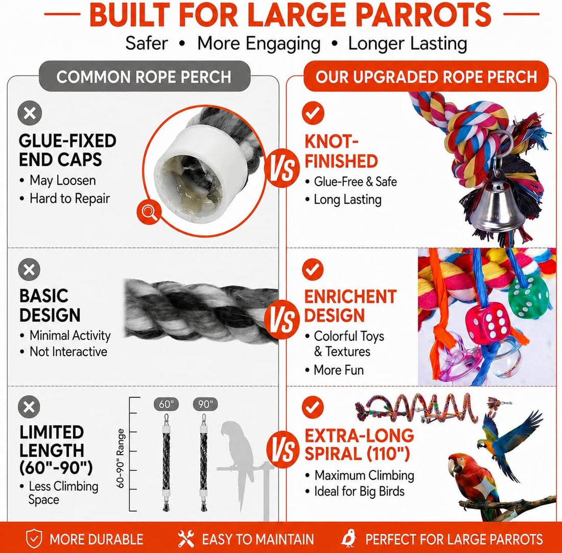Ultra Long Bird Toys for Large Parrots