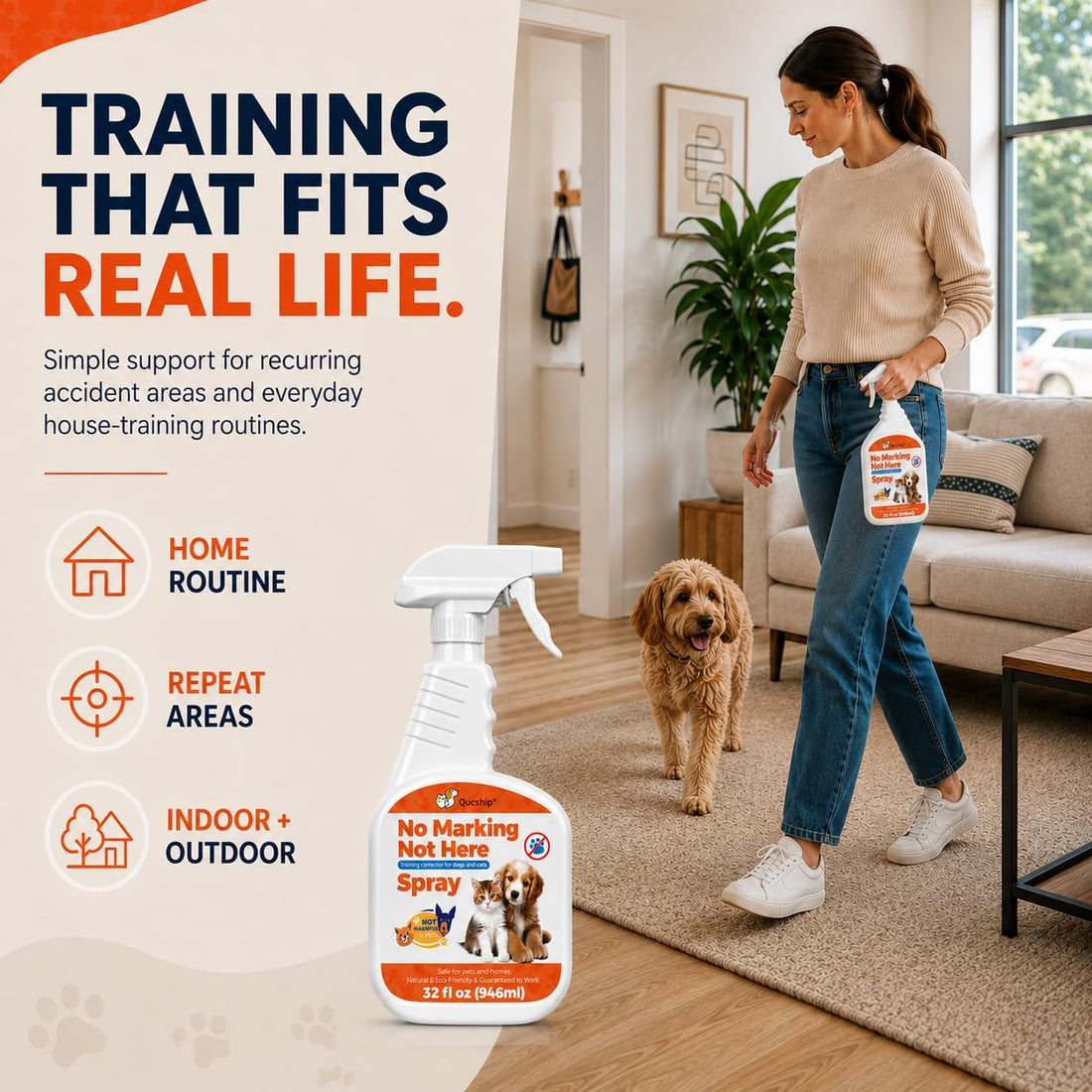 Dog House Training Spray for Repeat Accident Areas, 32 Fl Oz