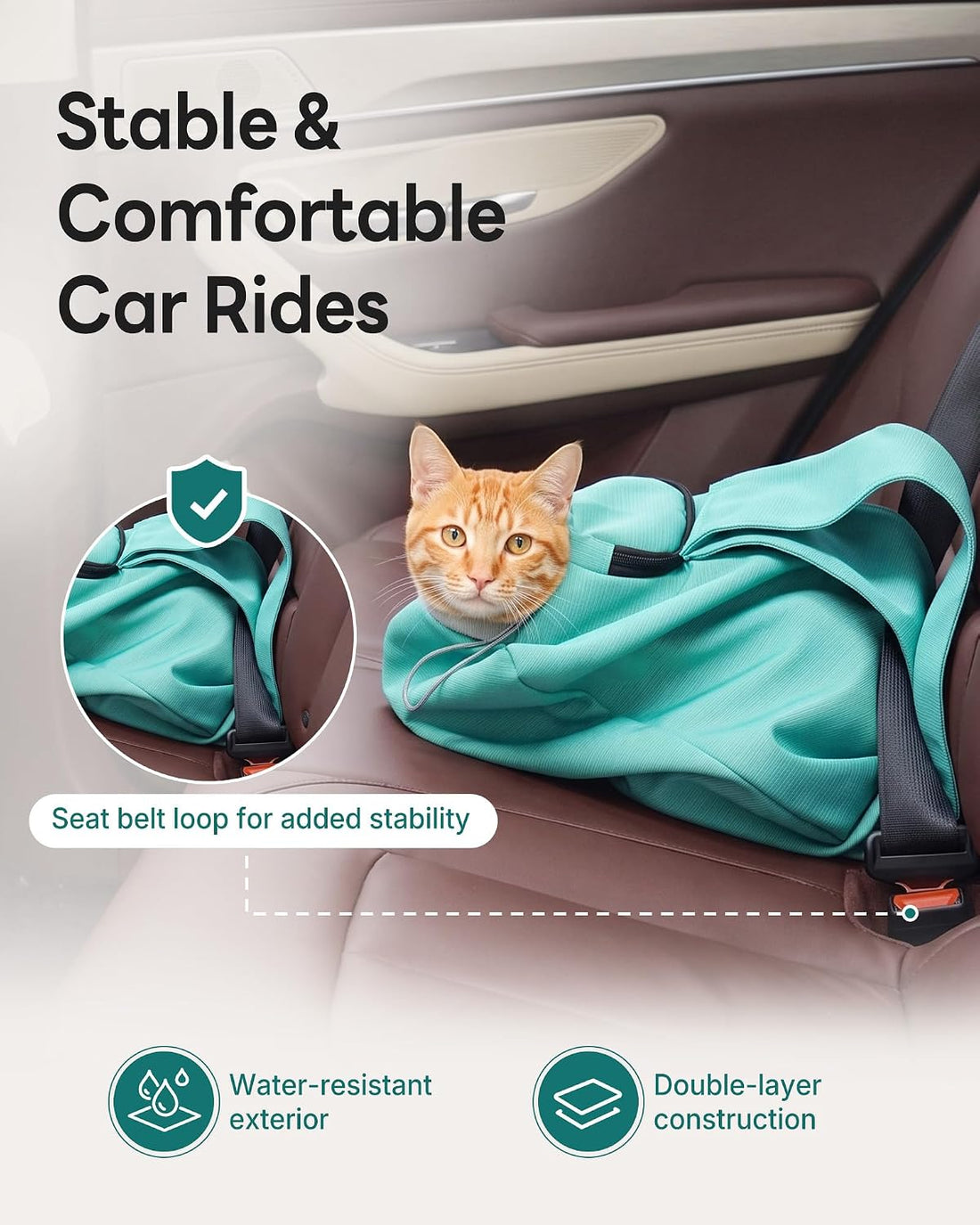 Cat Carrier Pouch, Soft Cat Grooming Restraint Bag for Vet Visits
