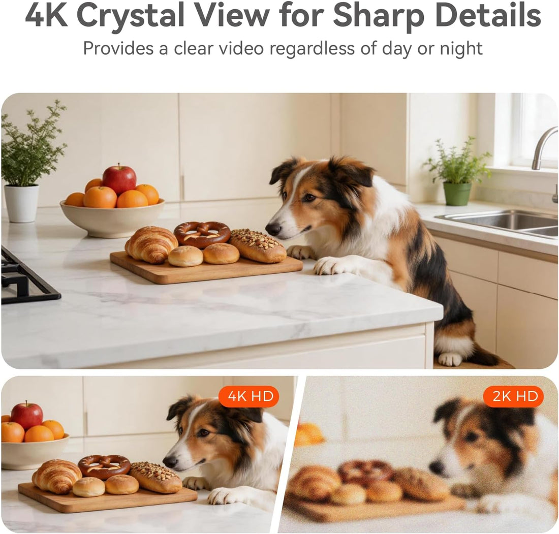 xpai 4K UHD Indoor Camera, 64G Built-in Storage No Subscription,Pet
