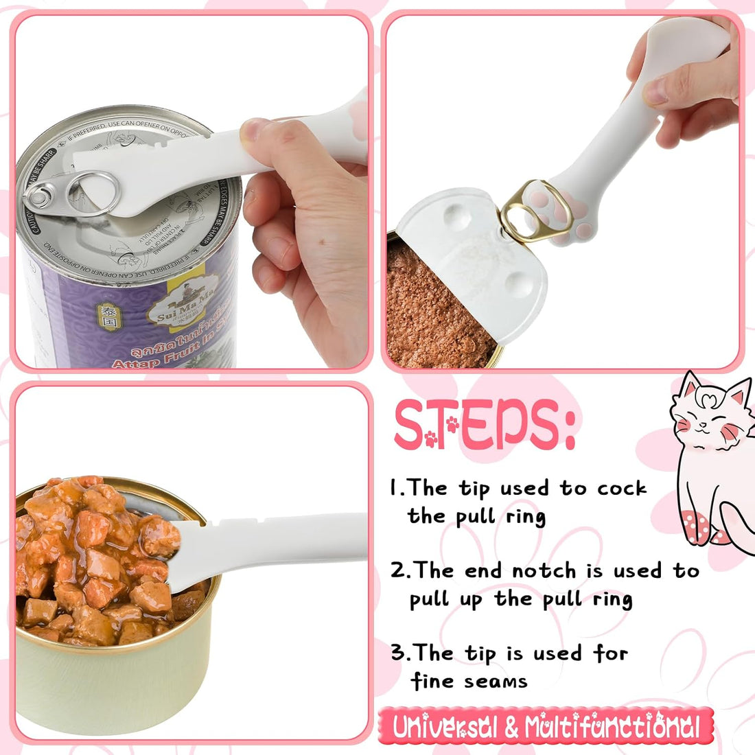 Uiifan 8 Pcs Cat Food Can Covers Lids Set