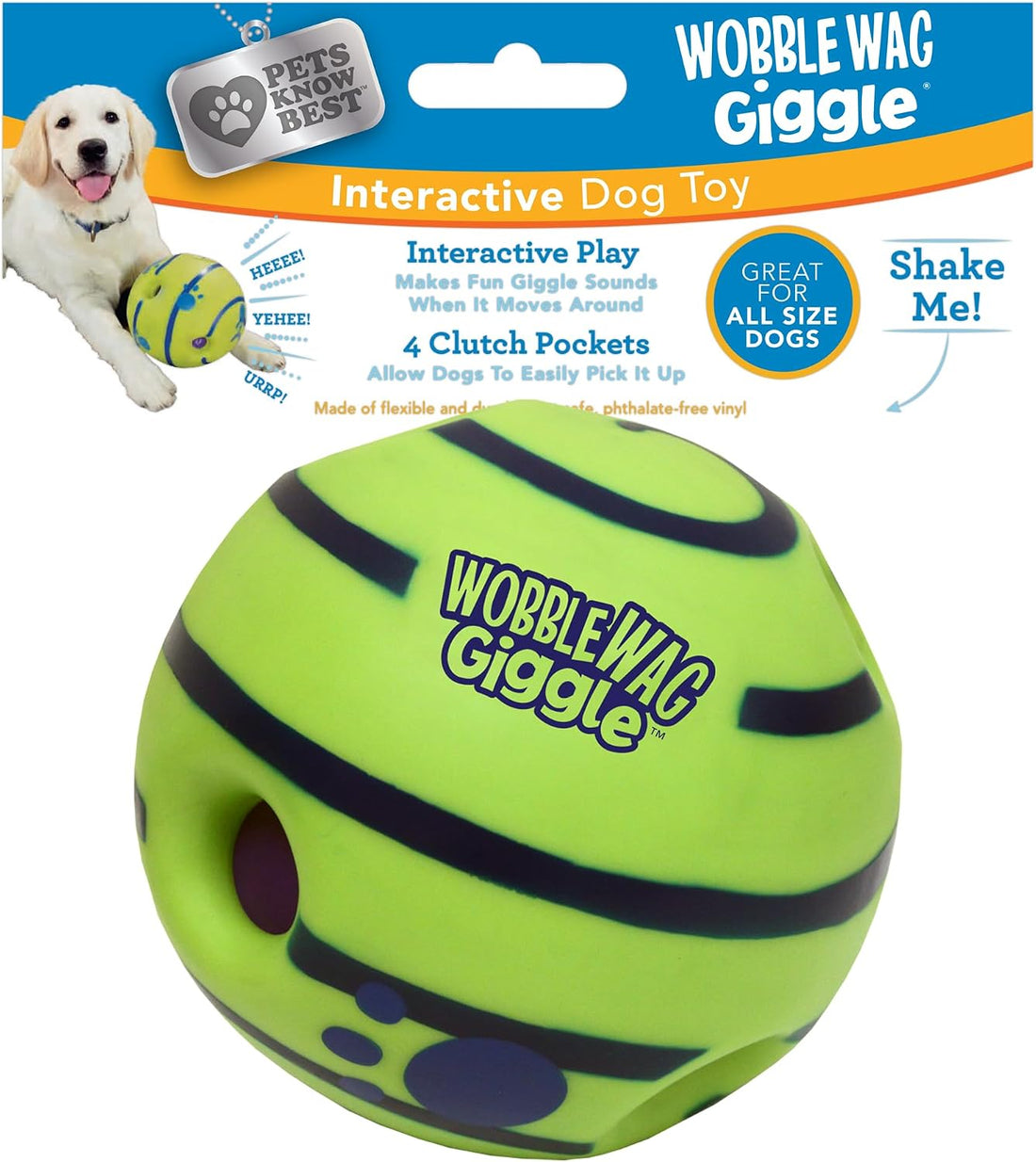 Wobble Wag Giggle Ball, Interactive Dog Toy