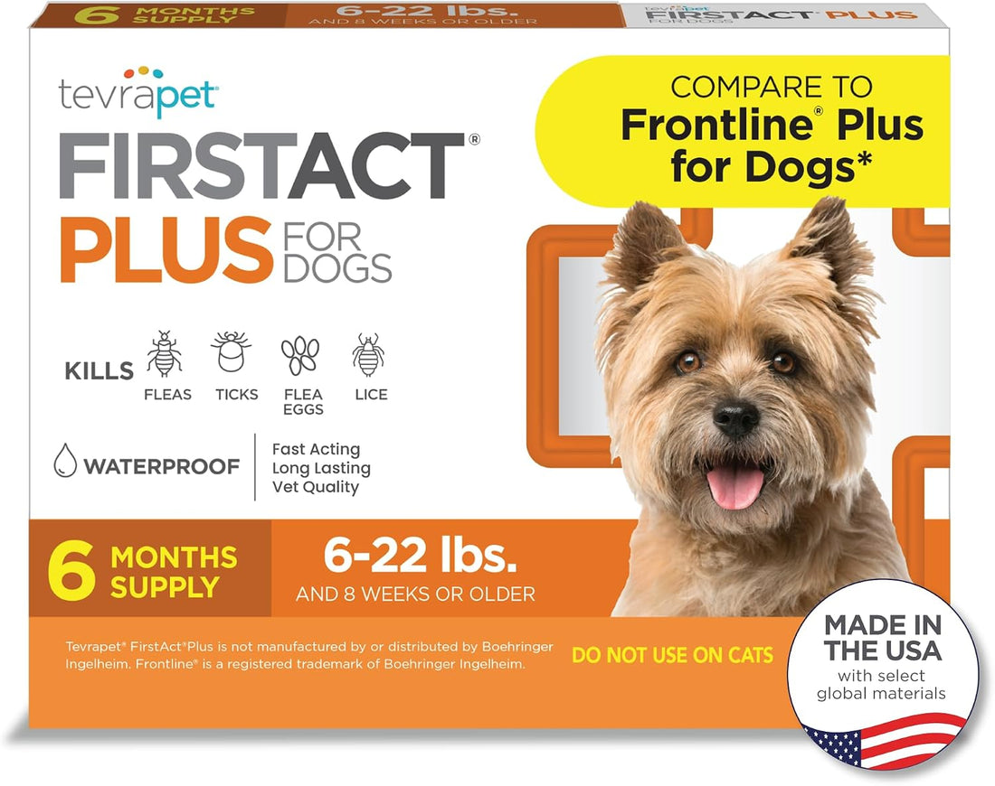 FirstAct Plus Flea Treatment for Dogs, Small Dogs 6-22 lbs, 3 Doses