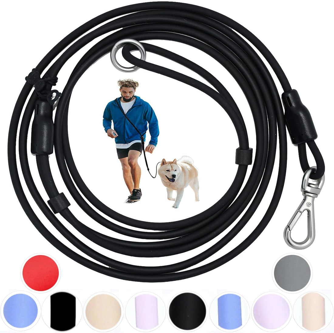 9-in-1 Hands Free Dog Leash Crossbody/Waist Purple Small Dogs