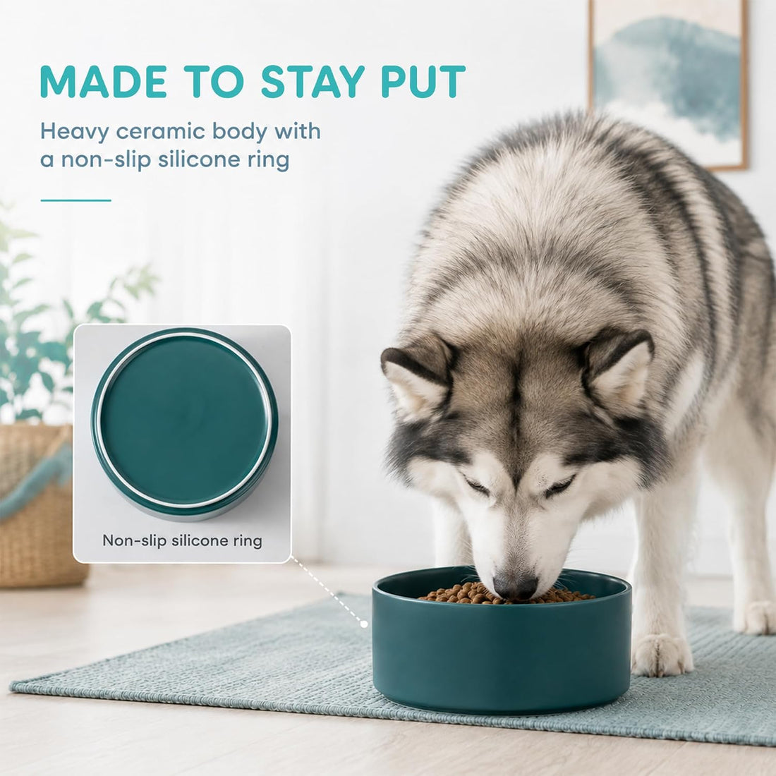 Havniva Ceramic Dog Bowls, 8.3” Dog Food and Water Bowl