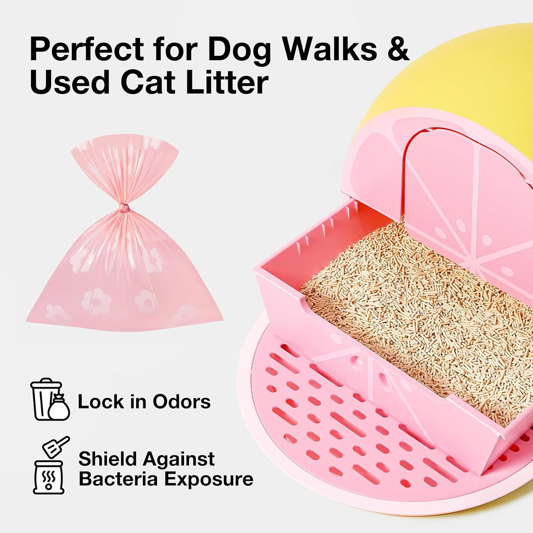 VETRESKA Dog Poop Bags with Dispenser, Lavender Scented