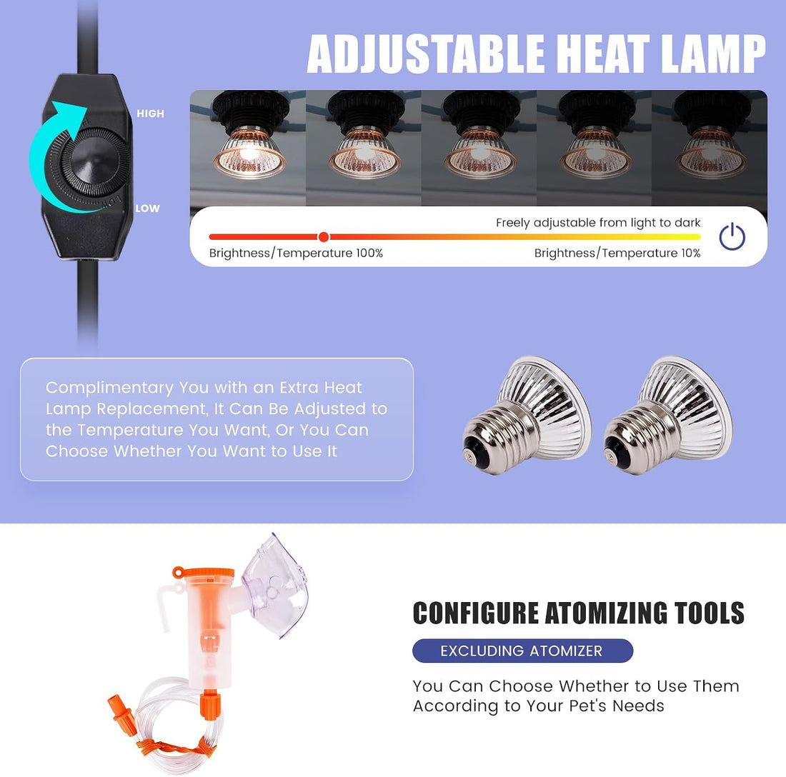 Puppy Incubator with Heating and Oxygenator, Incubator for Puppies 85L