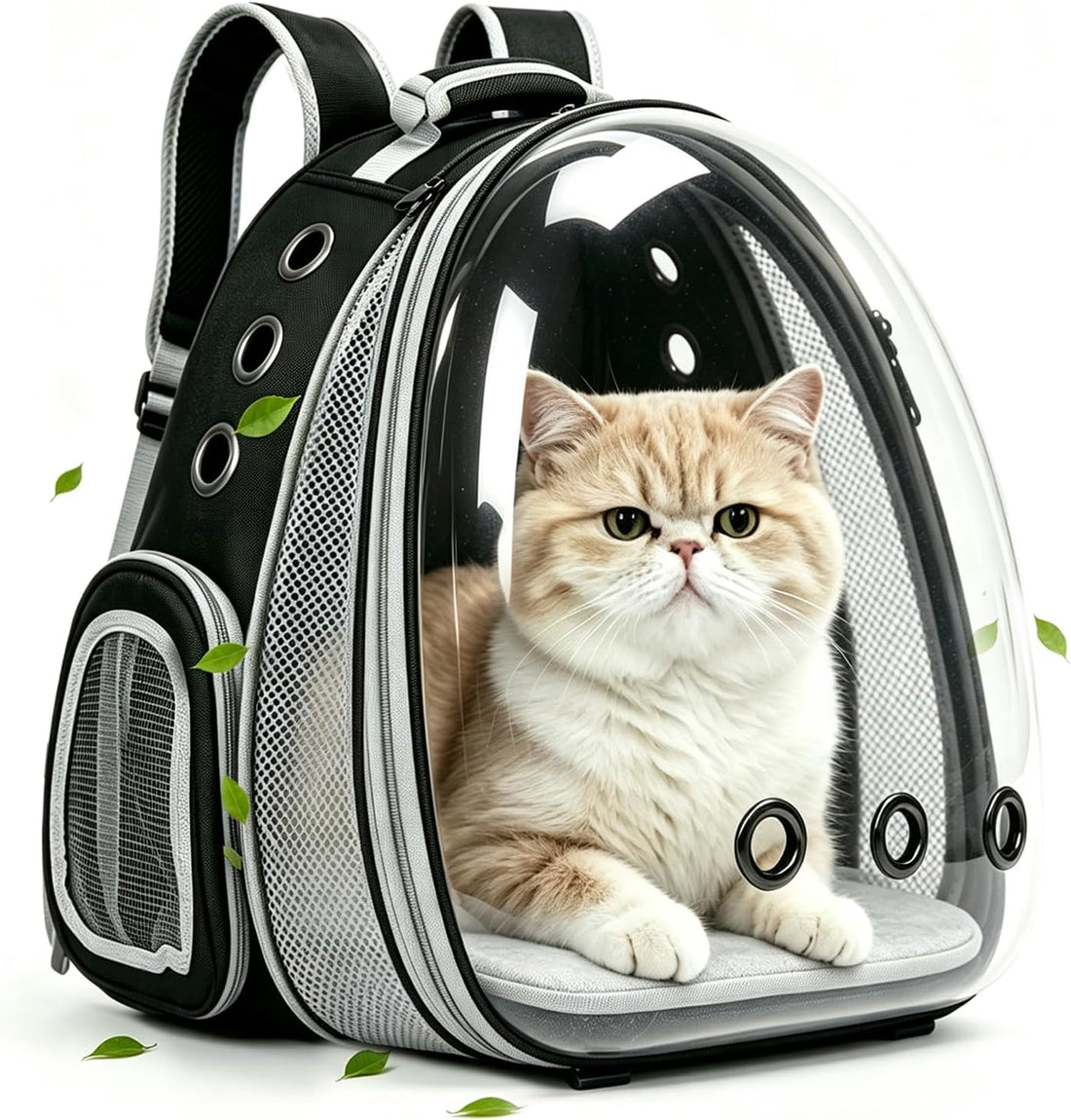Expandable Pet Backpack 14"×15"×16.5" Cats Dogs Carrier Bag