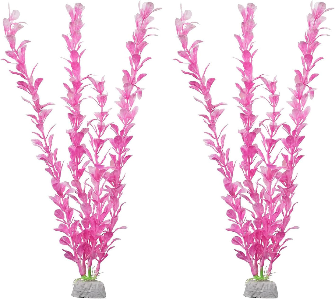 2Pcs Silk Aquarium Plants 13" Cyan Silk Plants for Fish Tank Goldfish