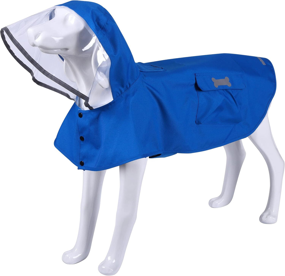 Waterproof Dog Raincoat, Adjustable Reflective Lightweight Pet Rain