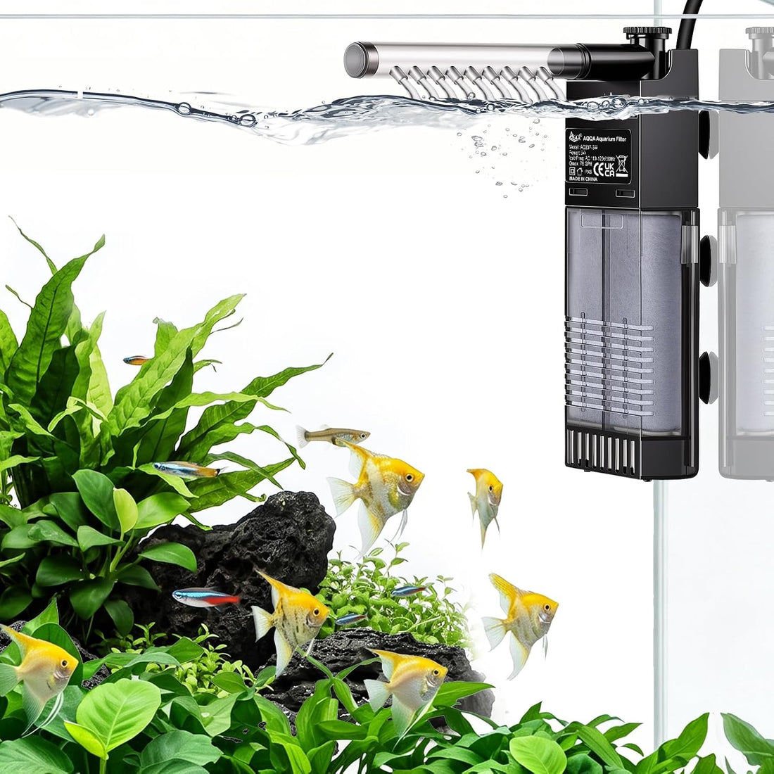 AQQA Aquarium Internal Filter for 2-10 Gallon