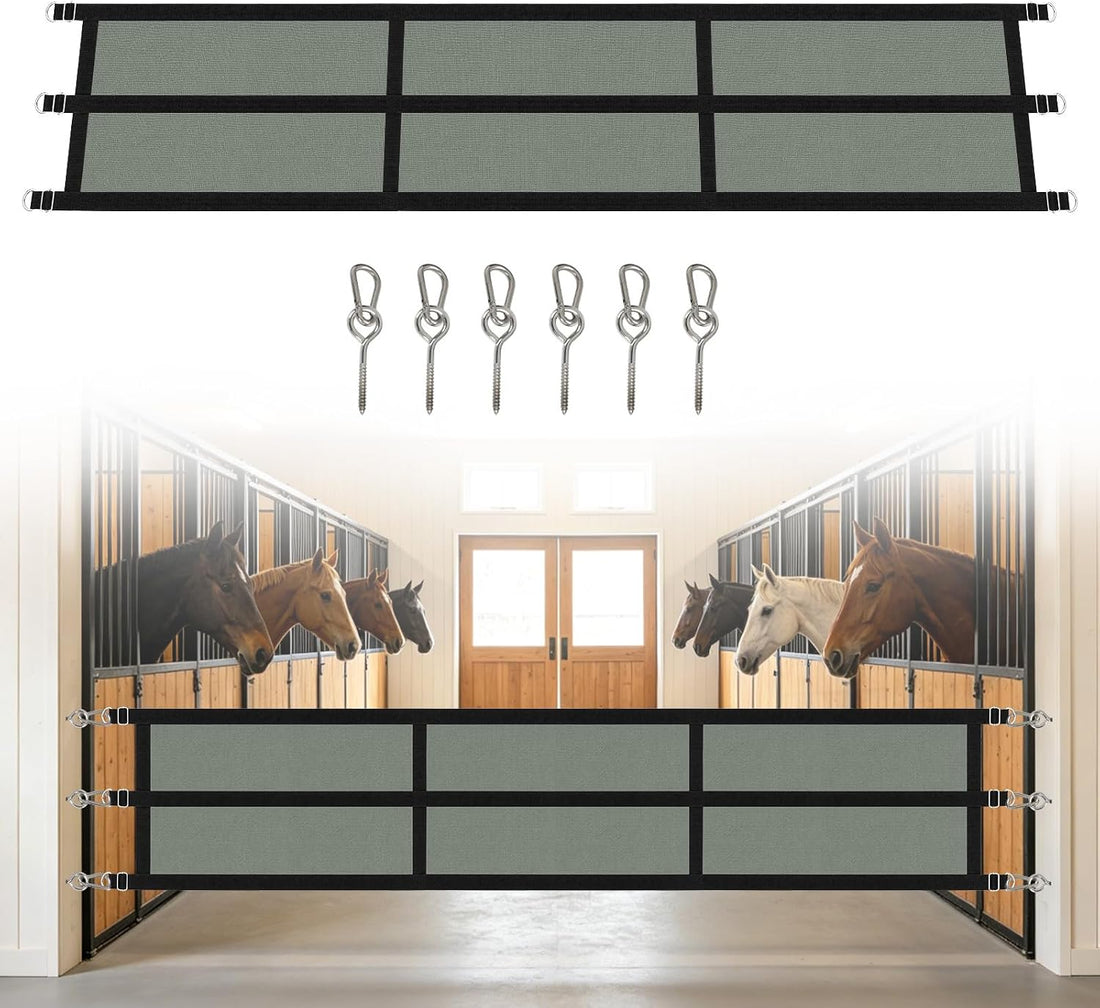 Horse Stall Guard 35.5-47In Aisle Guard Adjustable Horse Stall Gate
