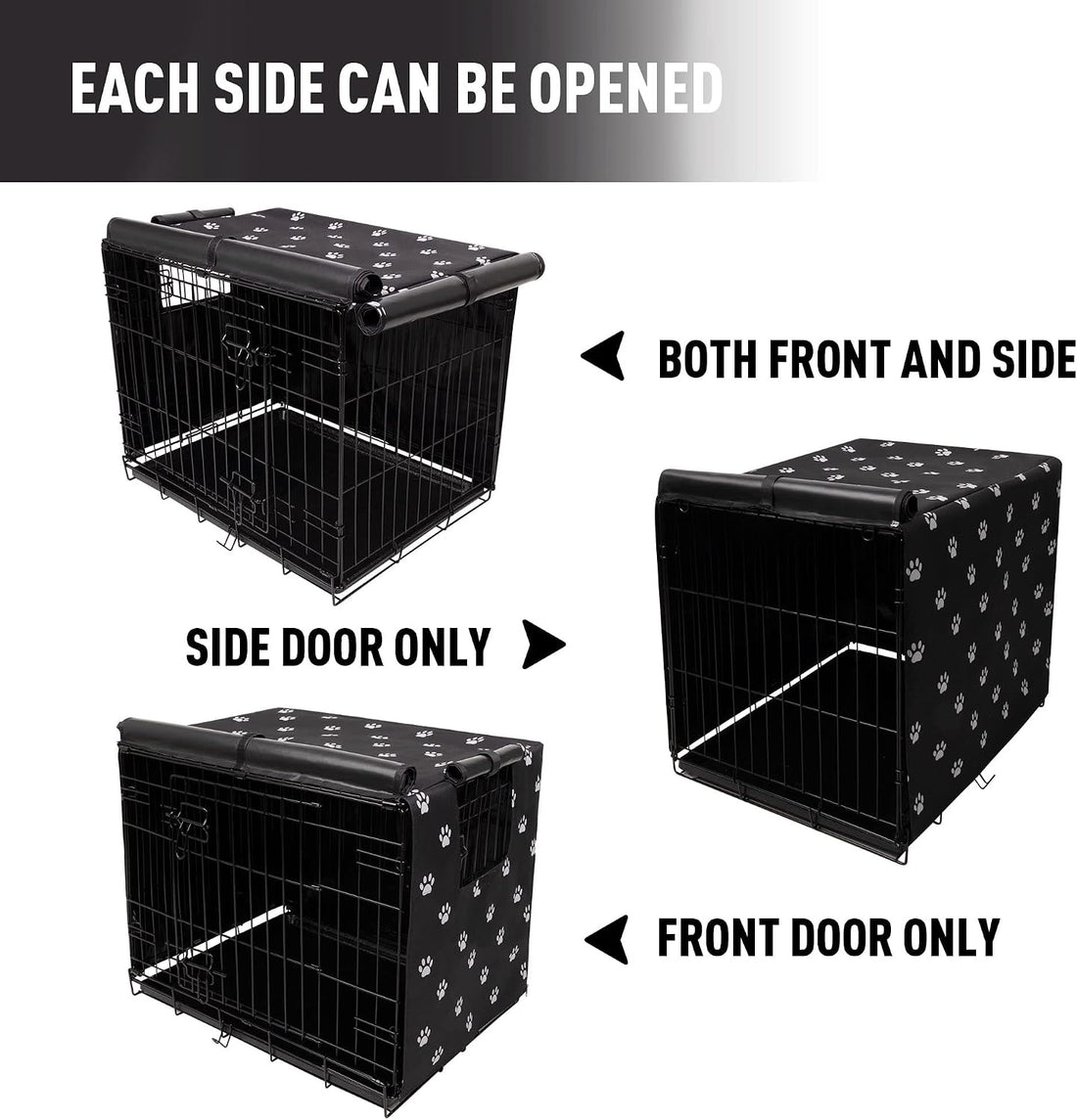 Pet Prime Dog Crate Cover Indoor/Outdoor Durable Windproof 600D