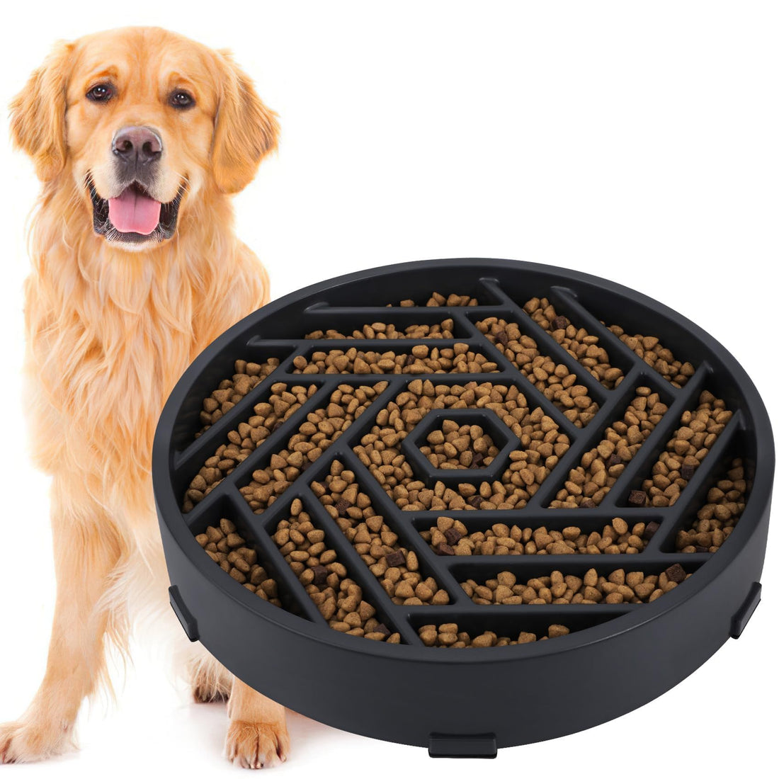 TOBYTO Slow Feeder Dog Bowls Large Medium Breed,Anti-Choking Slow