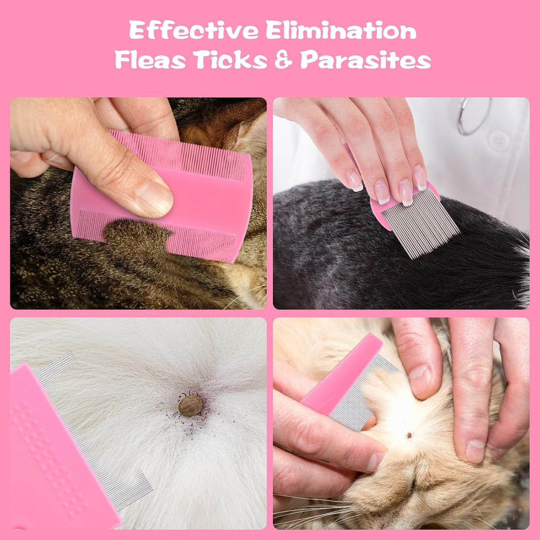 6-Pack Flea Comb for Dogs and Cats