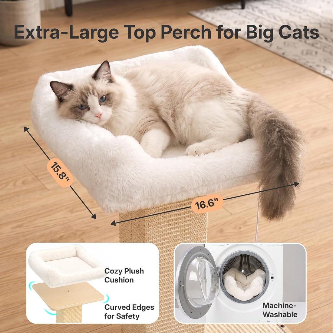 Veehoo Cat Window Perch with Scratching Posts