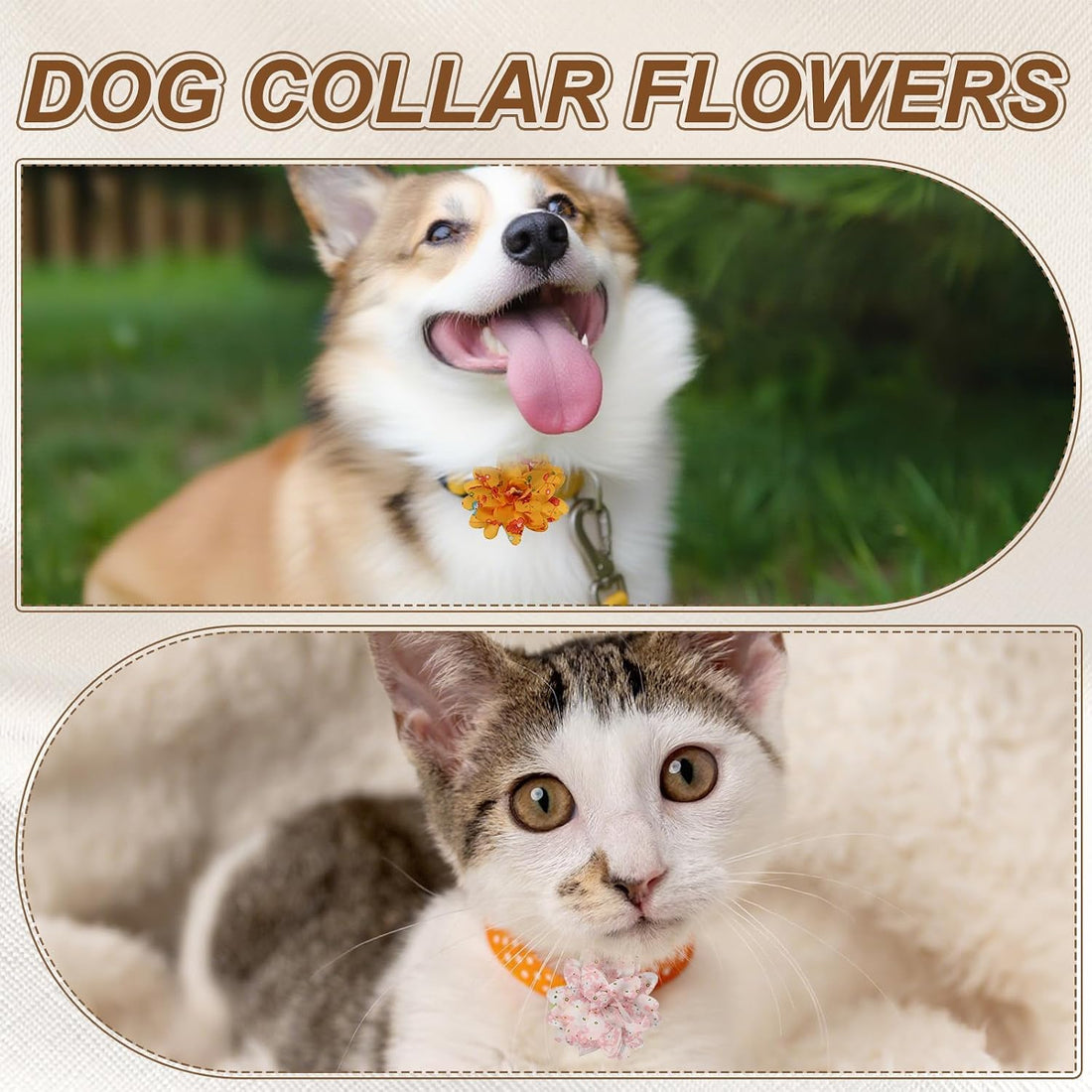 Dog Collar Flowers, Pet Flower Charms