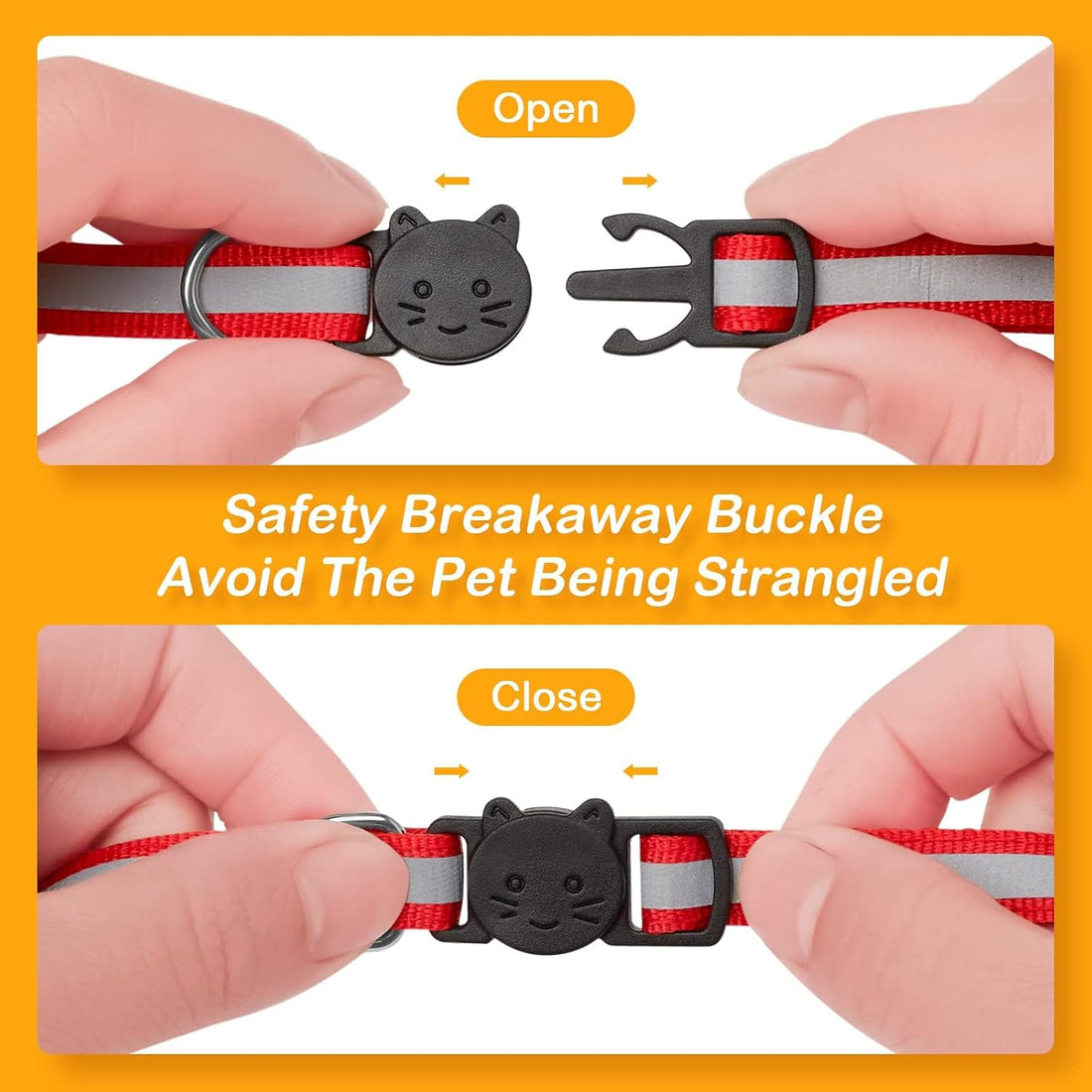 12 Pack Reflective-Breakaway Cat Collars with Bells,Safety Buckle