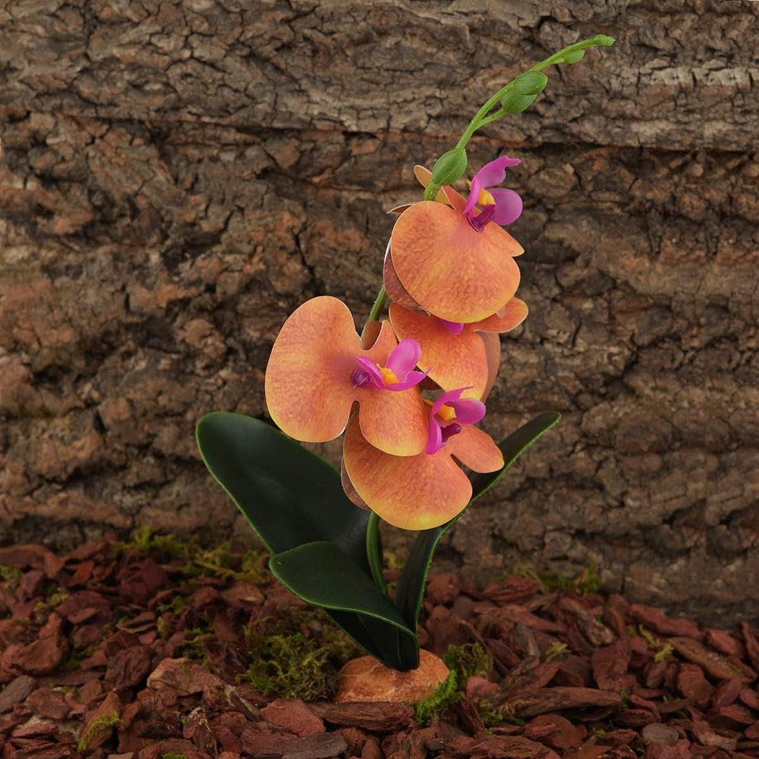 Yellow Fake Orchids, Reptile Terrarium Decor Tarantula Gecko Tank