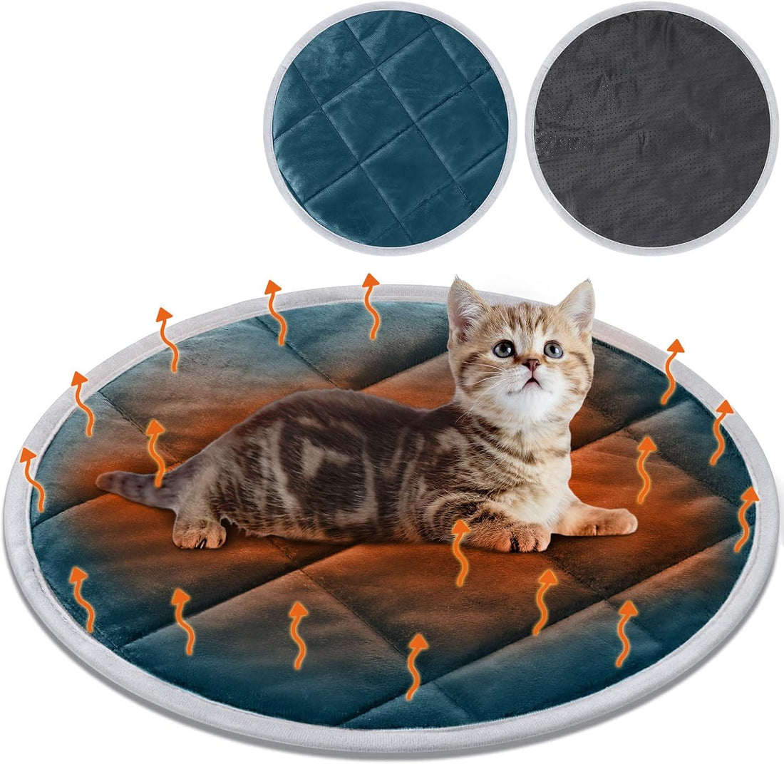 Drydiet 2 Pcs Self Warming Cat Mat Round for Cats