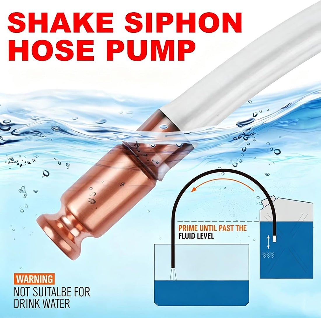 2Pack 6.56FT Shaker Siphon Hose,1/2"&3/4" Gas Siphon Pump for Fuel