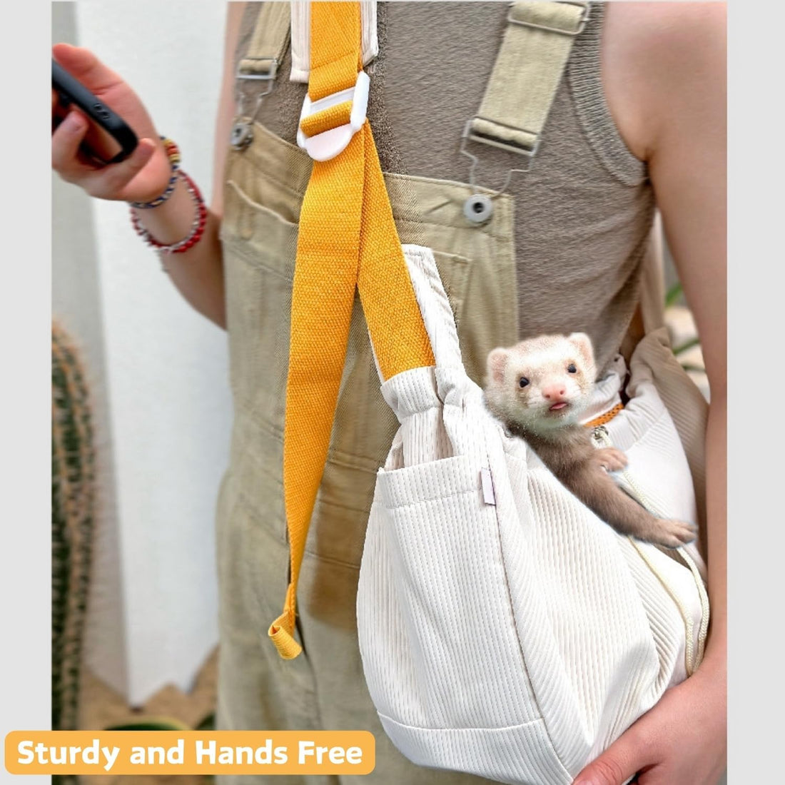 Ferret Sling Carrier, Front Backpack for Ferret Rabbit Puppy Kitten
