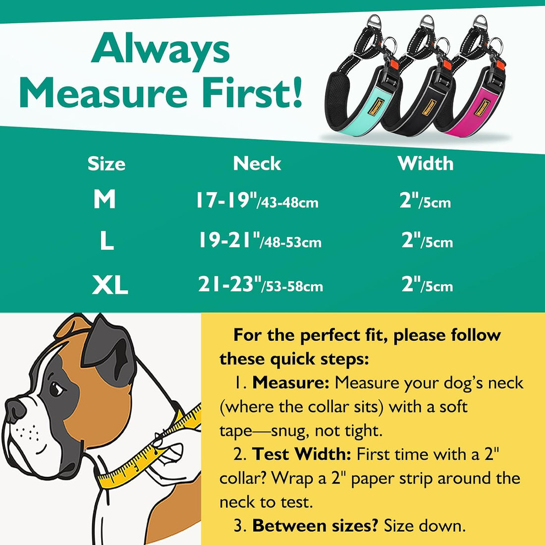 Mayerzon 2" Wide Martingale Collar for Large Dogs No Pull Dog Collar