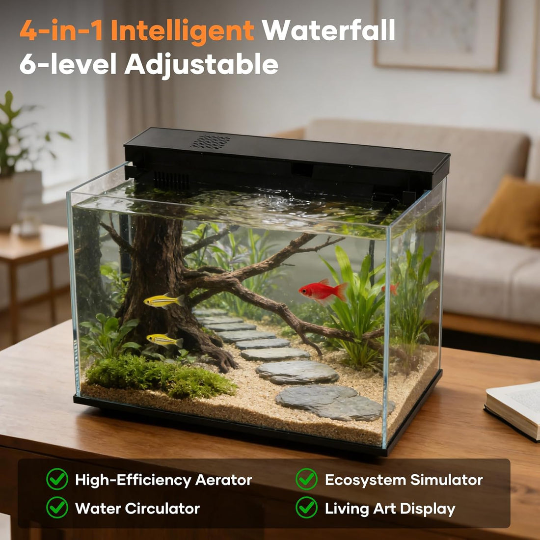 7.5 Gallon Smart Fish Tank with App-Controlled LED