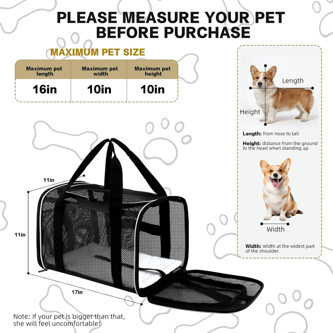 Cat Carrier Dog Carrier Pet Carriers Soft-Sided Cats Bag Animal