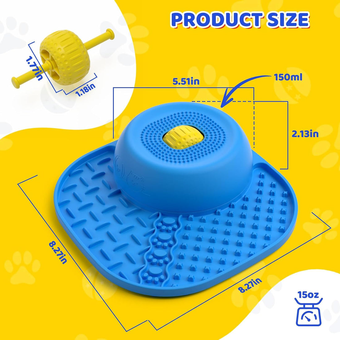 Slow Feeder Dog Bowls, Lick Mat & Interactive Rolling Ball