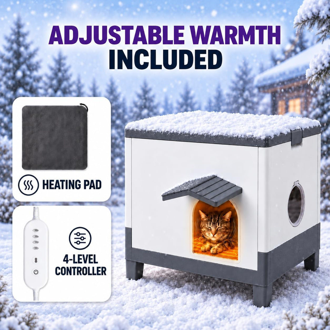 Tailtastic Heated Outdoor Cat House for Winter
