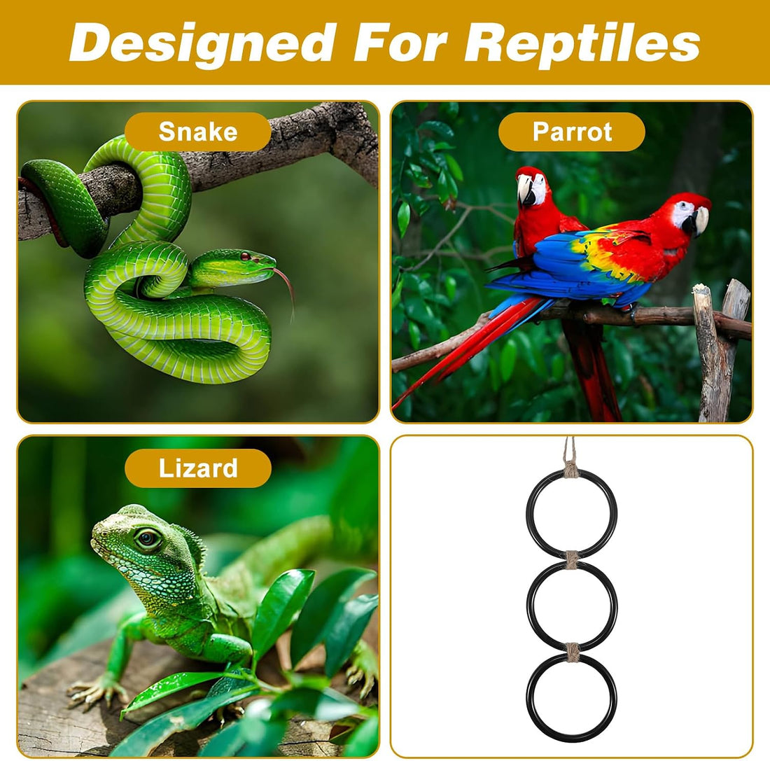 Snake Enclosure Accessories, Reptile Climbing Ring Hammock Set