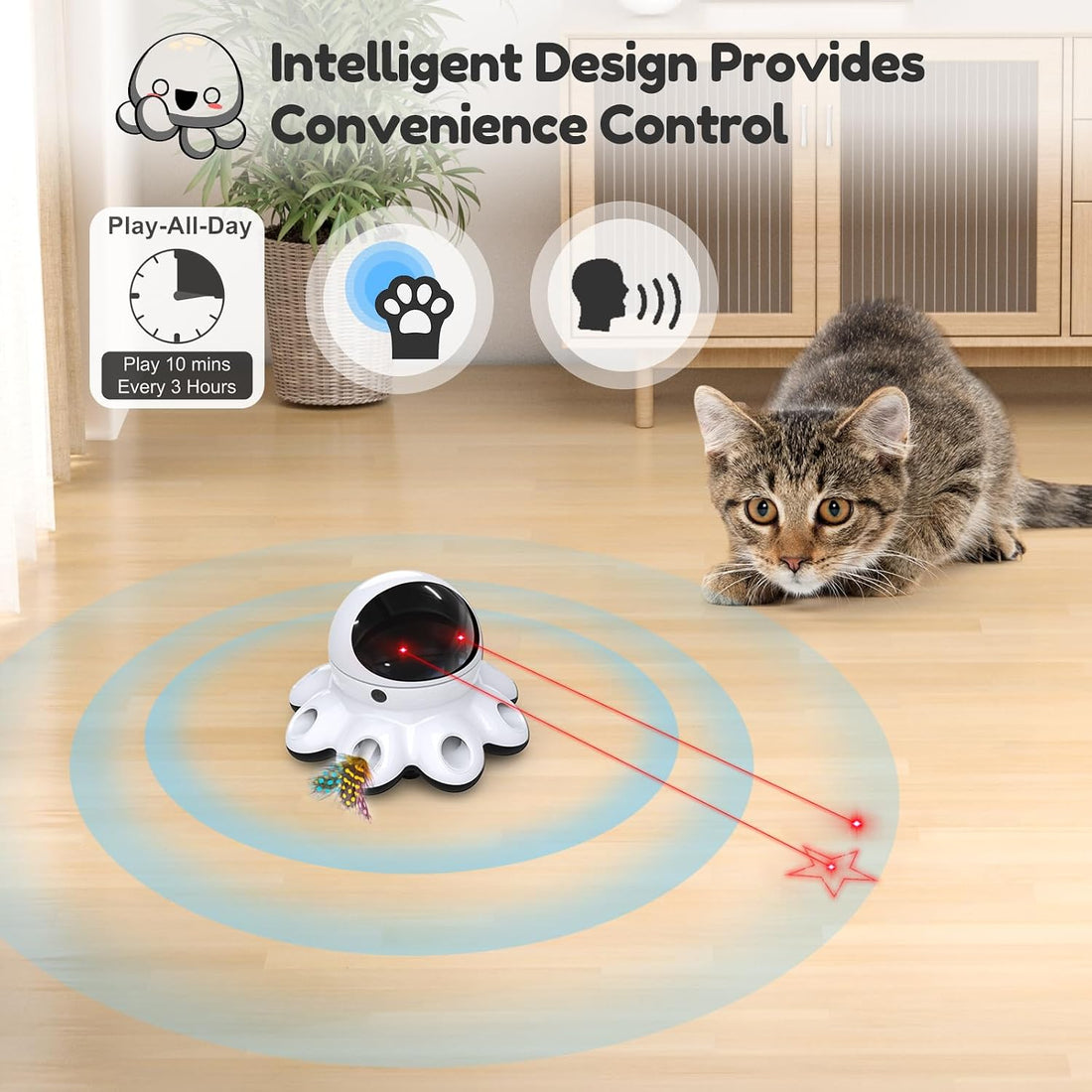 ORSDA Cat Laser Toy, 2-in-1 Interactive Automatic Motion Activated