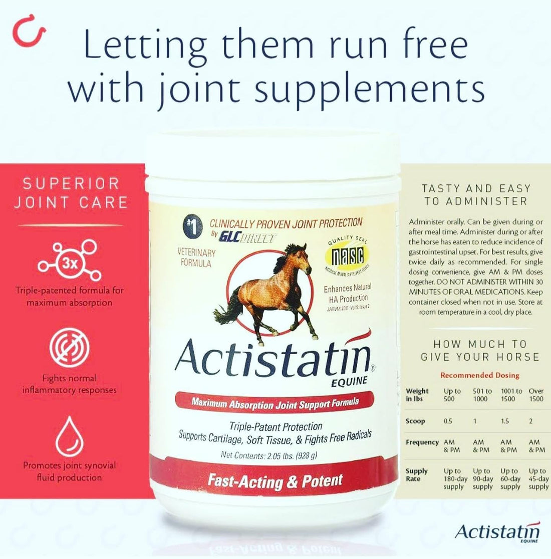 Actistatin Equine Powder - Horse Joint Supplement - 90 Day Supply