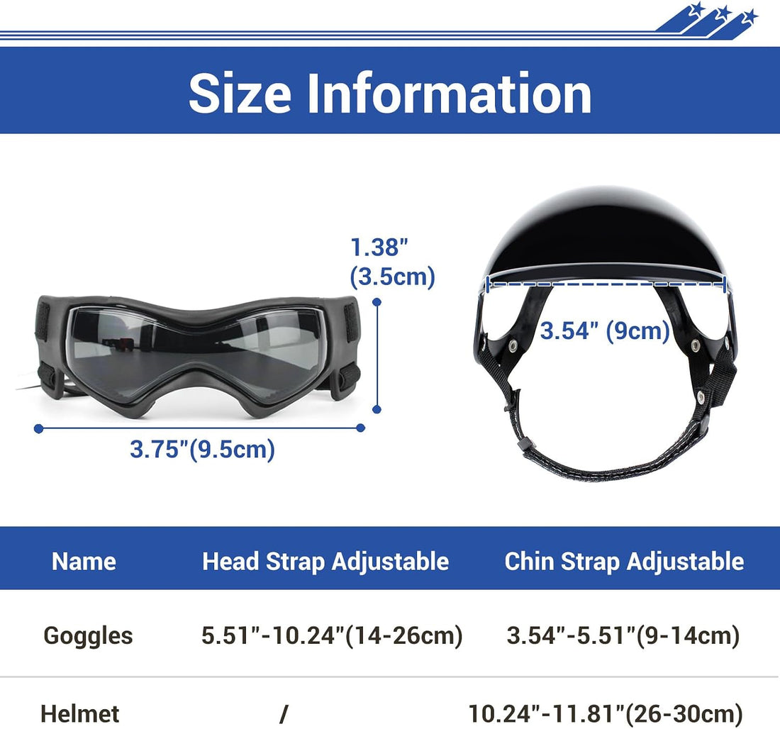 PETLESO Extra Small Dog Helmet and Dog Goggles Set