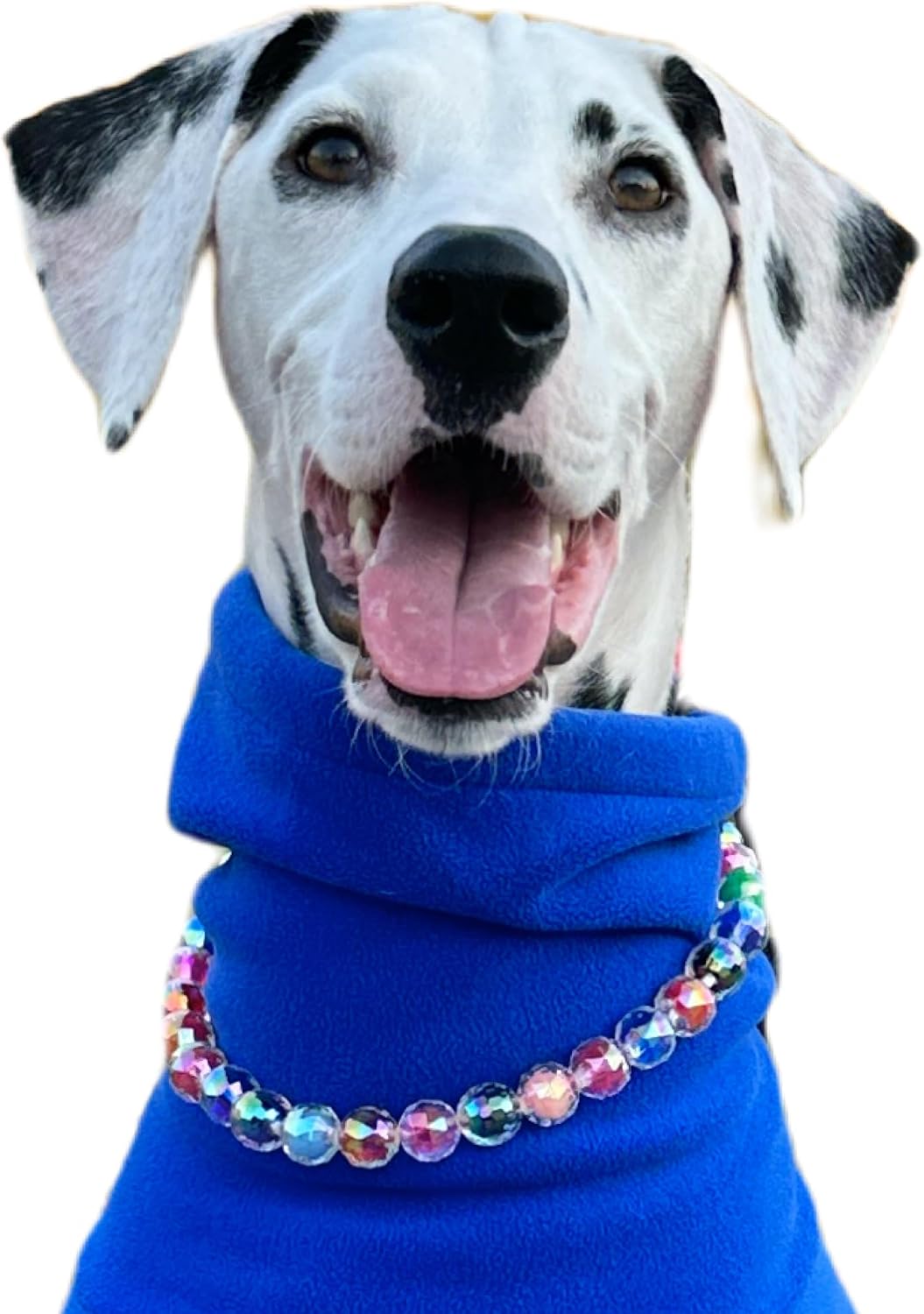 Adjustable Dog Necklace with Elegant Sparkling Colorful Crystal Pearl
