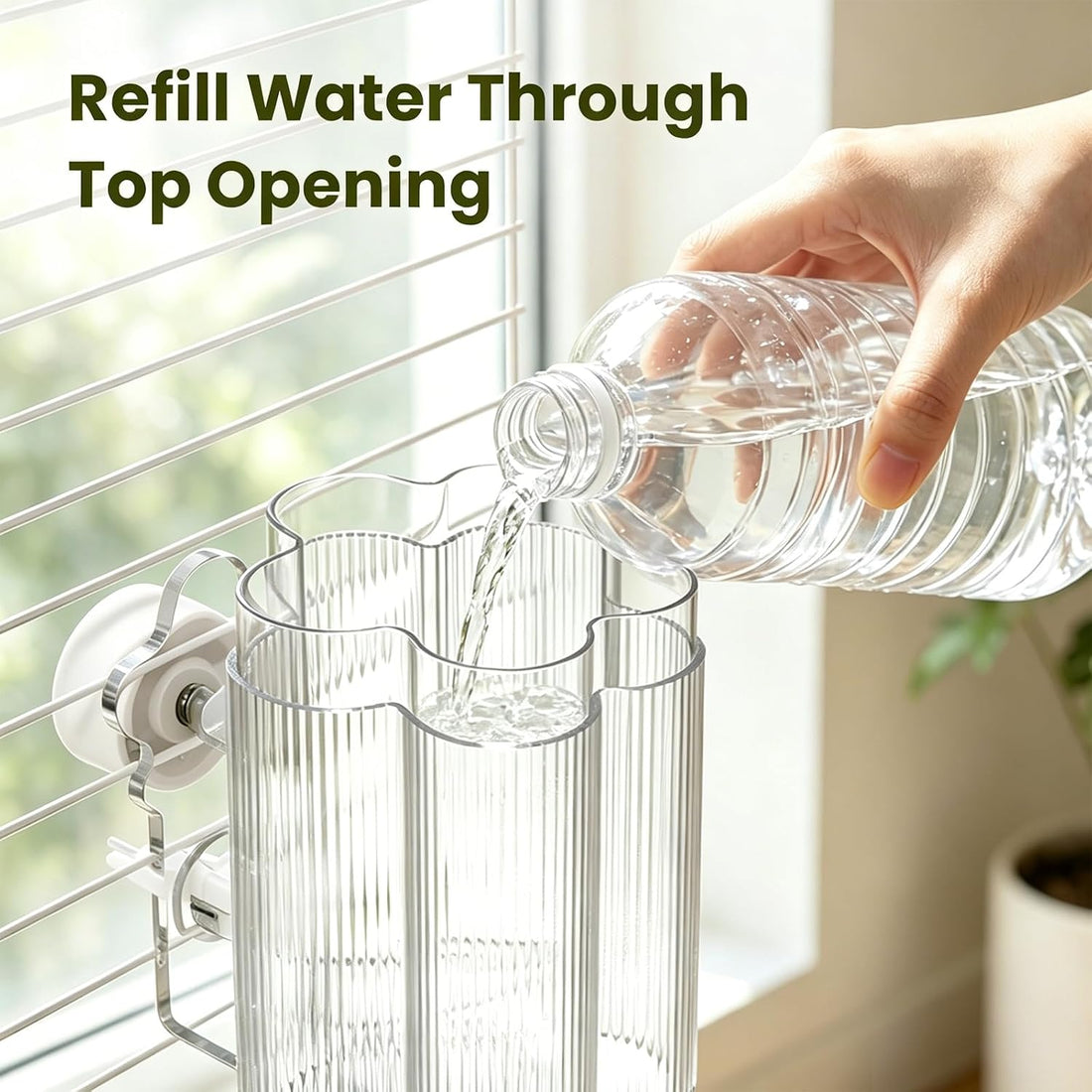 8.4 Oz No Mess Bird Water Feeder, Auto Parrot Cage Water Dispenser