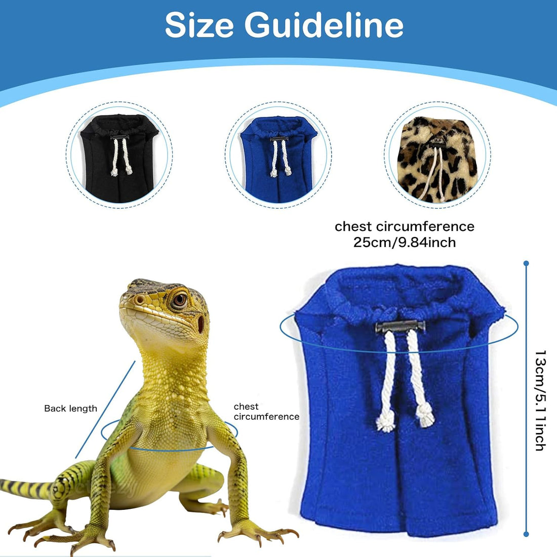 Lizard Clothes Bearded Dragon Hoodie Sweater Jacket Small Pet Costume
