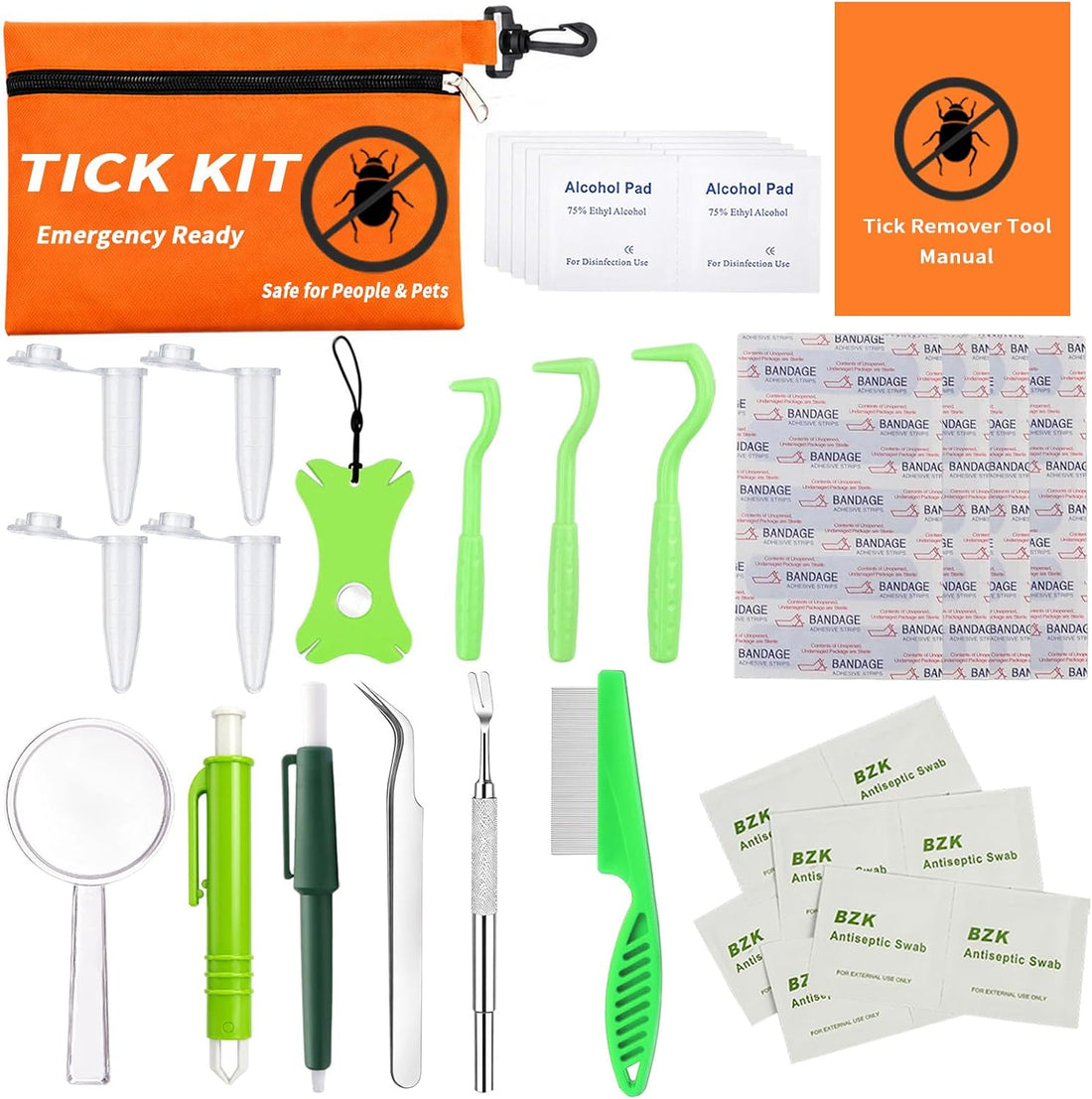 43Pcs Tick Removal Tool Set for Dogs, Cats and Pets