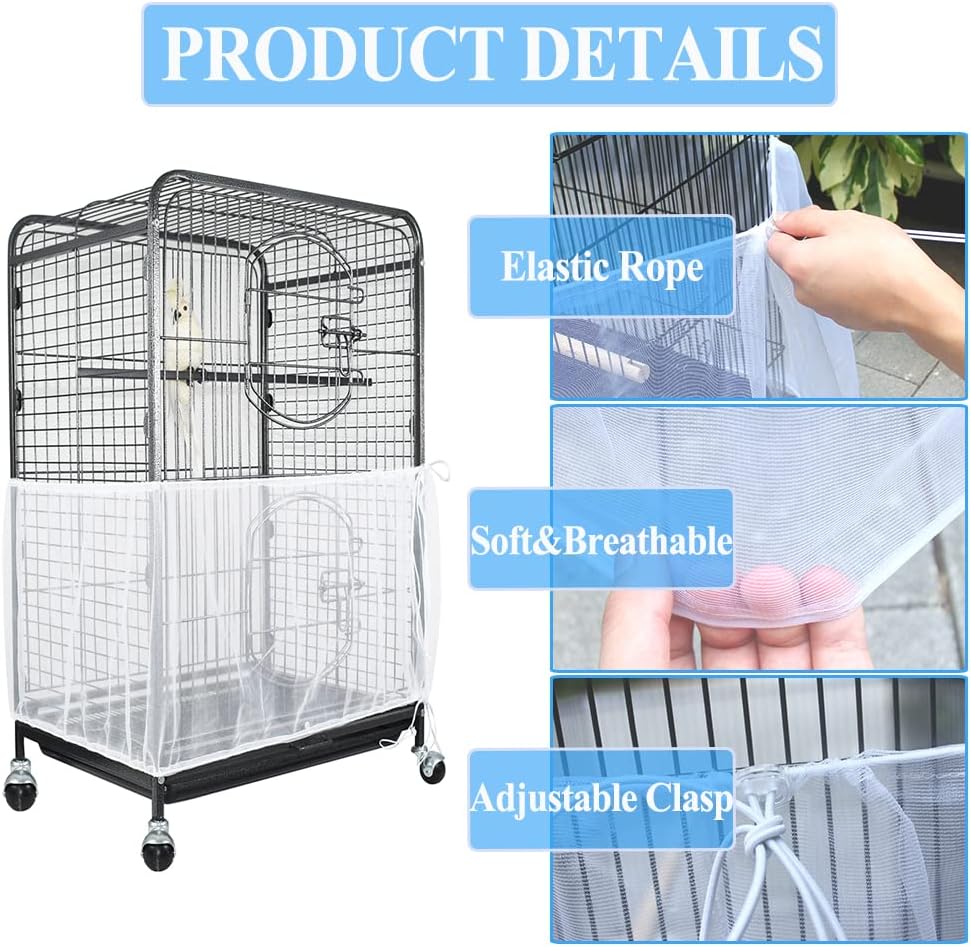 ASOCEA Extra Large Bird Cage Seed Catcher Guard Universal Birdcage