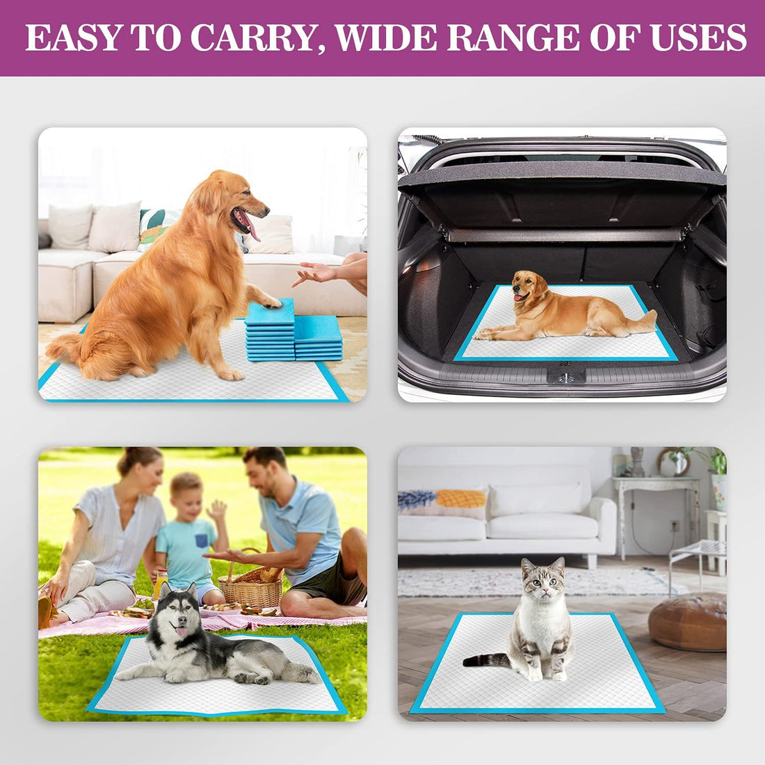 IMMCUTE Large Dog Pee Pads 28"x30"-50 Count