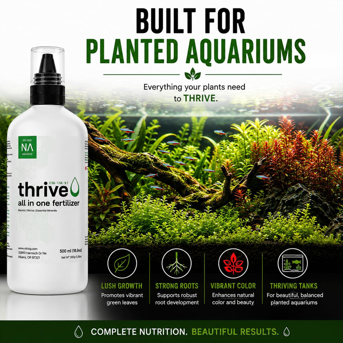 Thrive Planted Aquarium Fertilizer -All in One Planted Tank Liquid