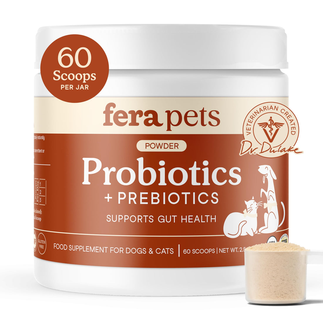 Fera Pets Probiotics for Dogs & Cats with Prebiotics