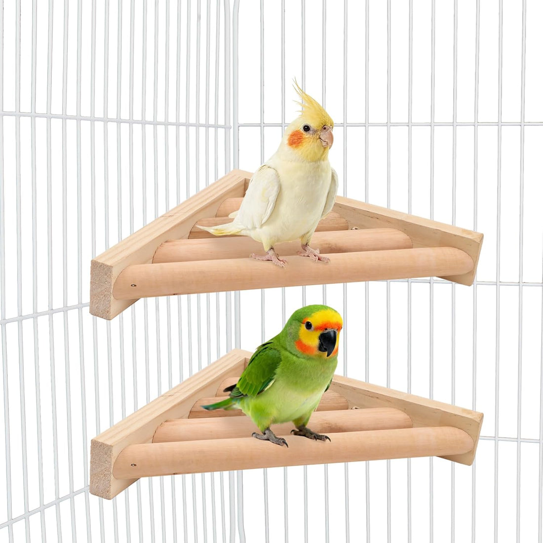 Litewoo Bird Perch Corner Platform Stand Shelf for Parrot Budgie Cage