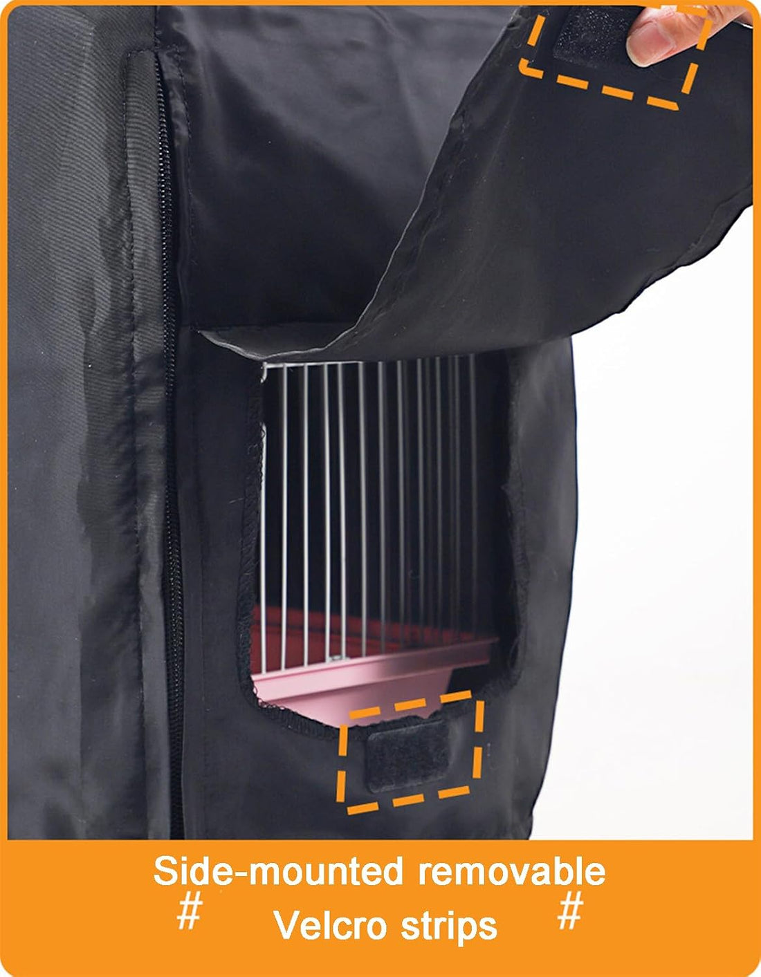 Bird Parrot Cage Cover with Dual Side Zippers, Blackout
