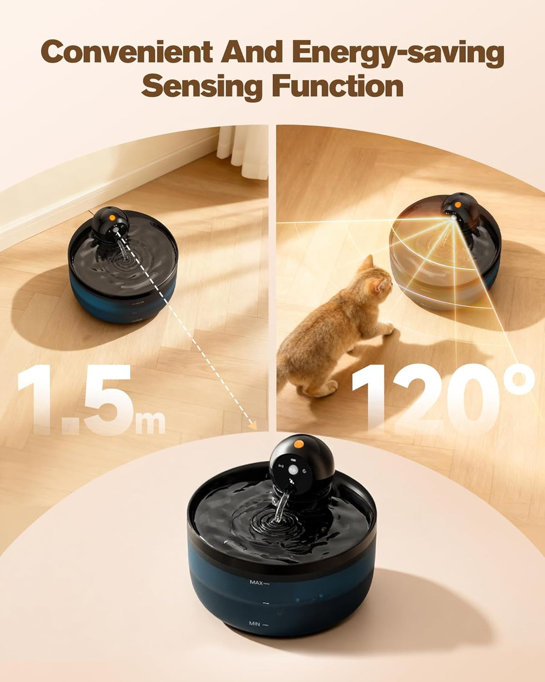 Cat Water Fountain Wireless Cordless: Cat Fountain Battery Operated