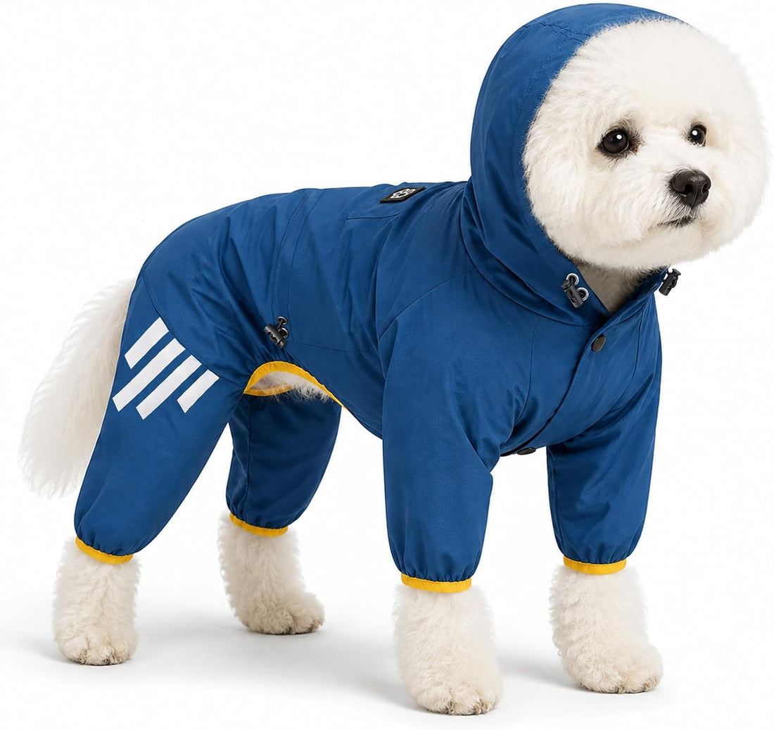Dog Raincoat Pup Hood Waterproof Dog Rain Jacket with Reflective