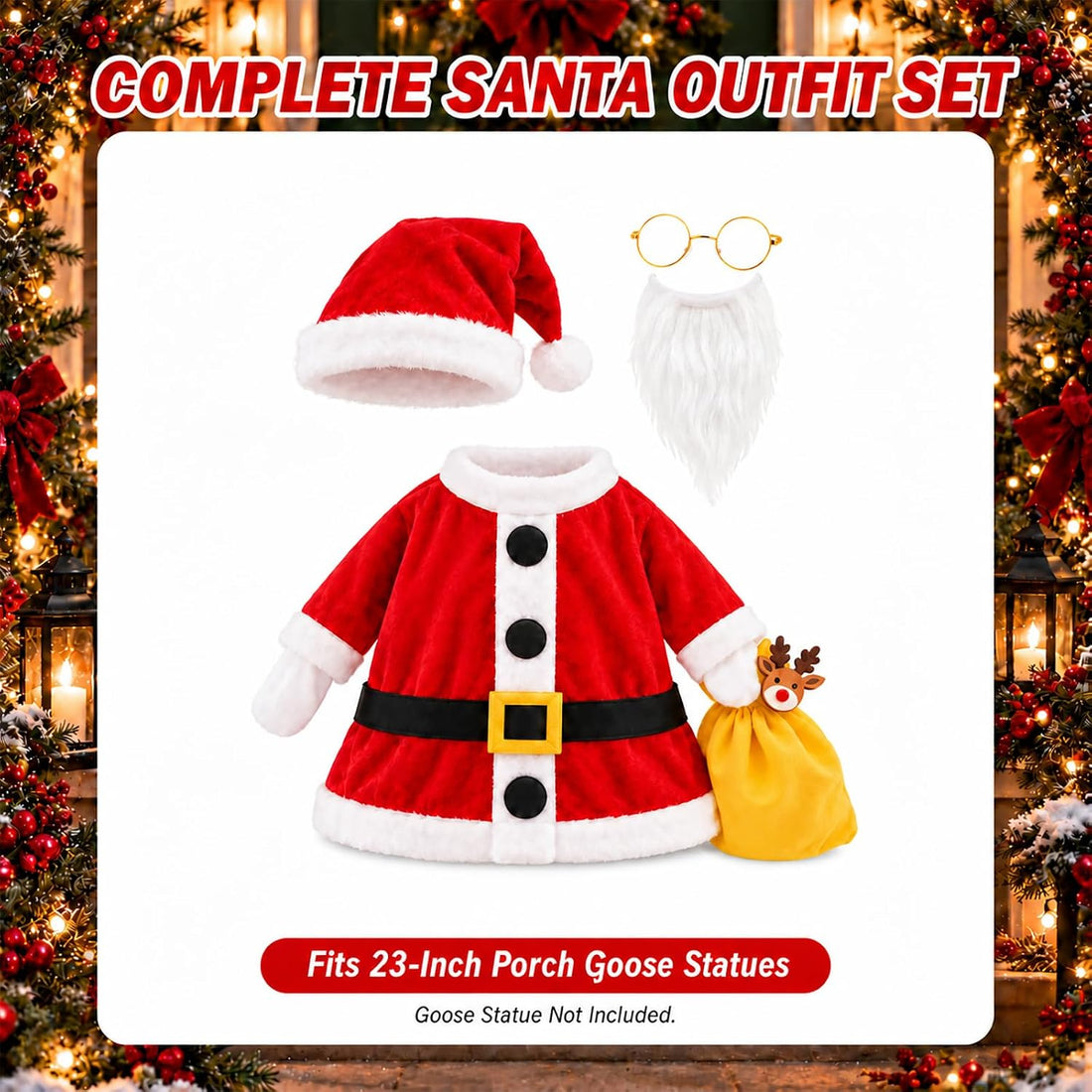 8 Set Porch Goose Outfits 23 inch Holiday Goose Clothes