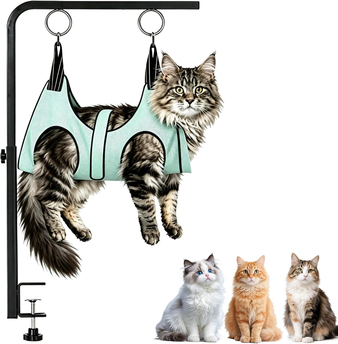 Cat Grooming Hammock with Stand