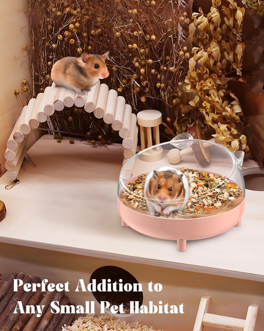 Pawfly Hamster Sand Bath Container, Hamster Sand Bath Box